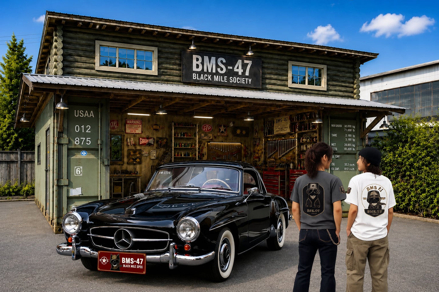 BMS-47 BLACK MILE SPEC TEE “BLACK CAT”／白