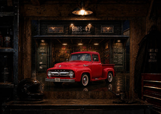 BMS-47 RED FORD GARAGE A2 POSTER