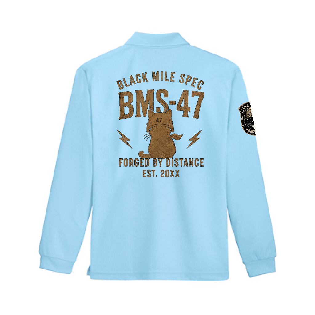 BMS-47 GARAGE CAT ドライロングスリーブポロシャツ