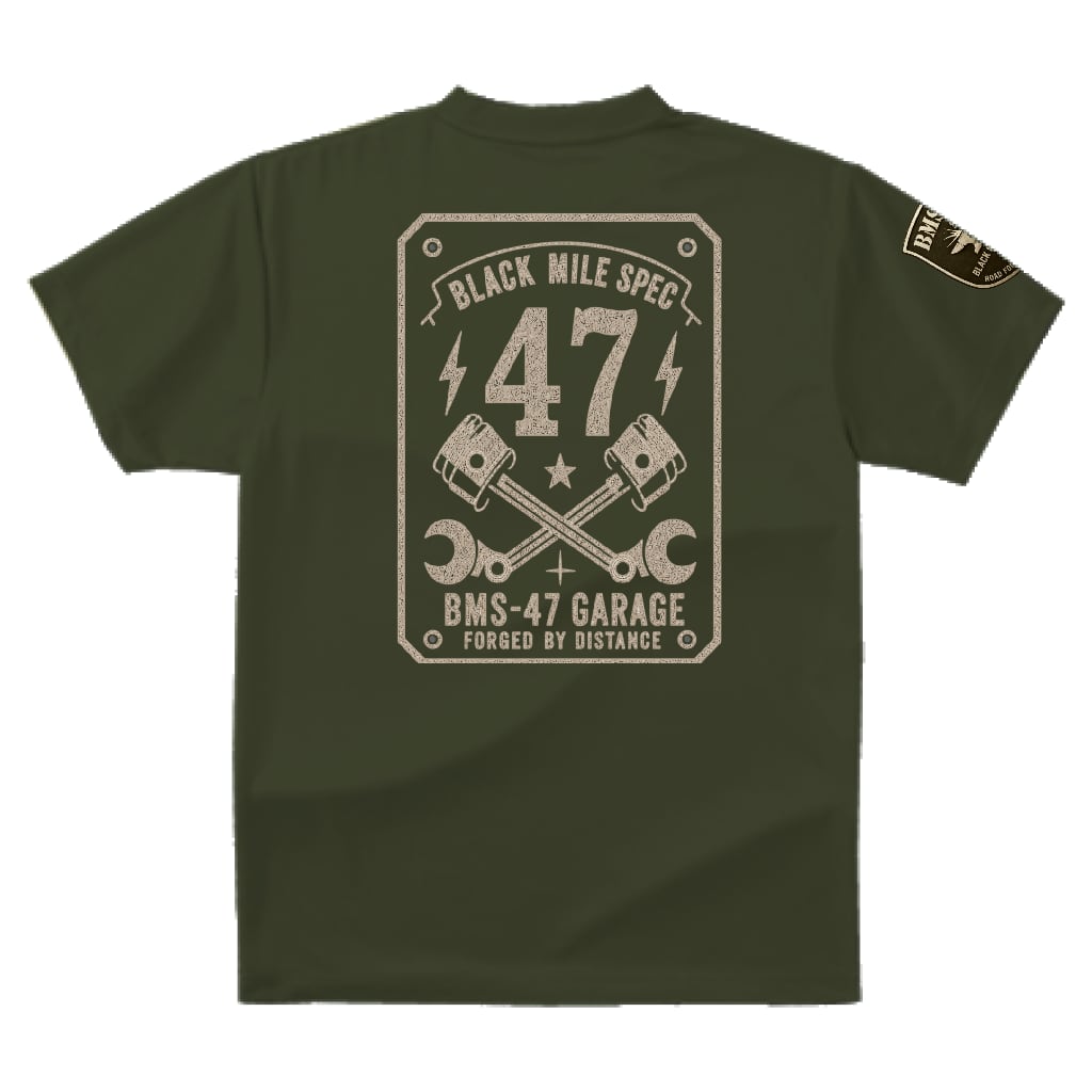 Black Mile Garage TEE / アーミーグリーン