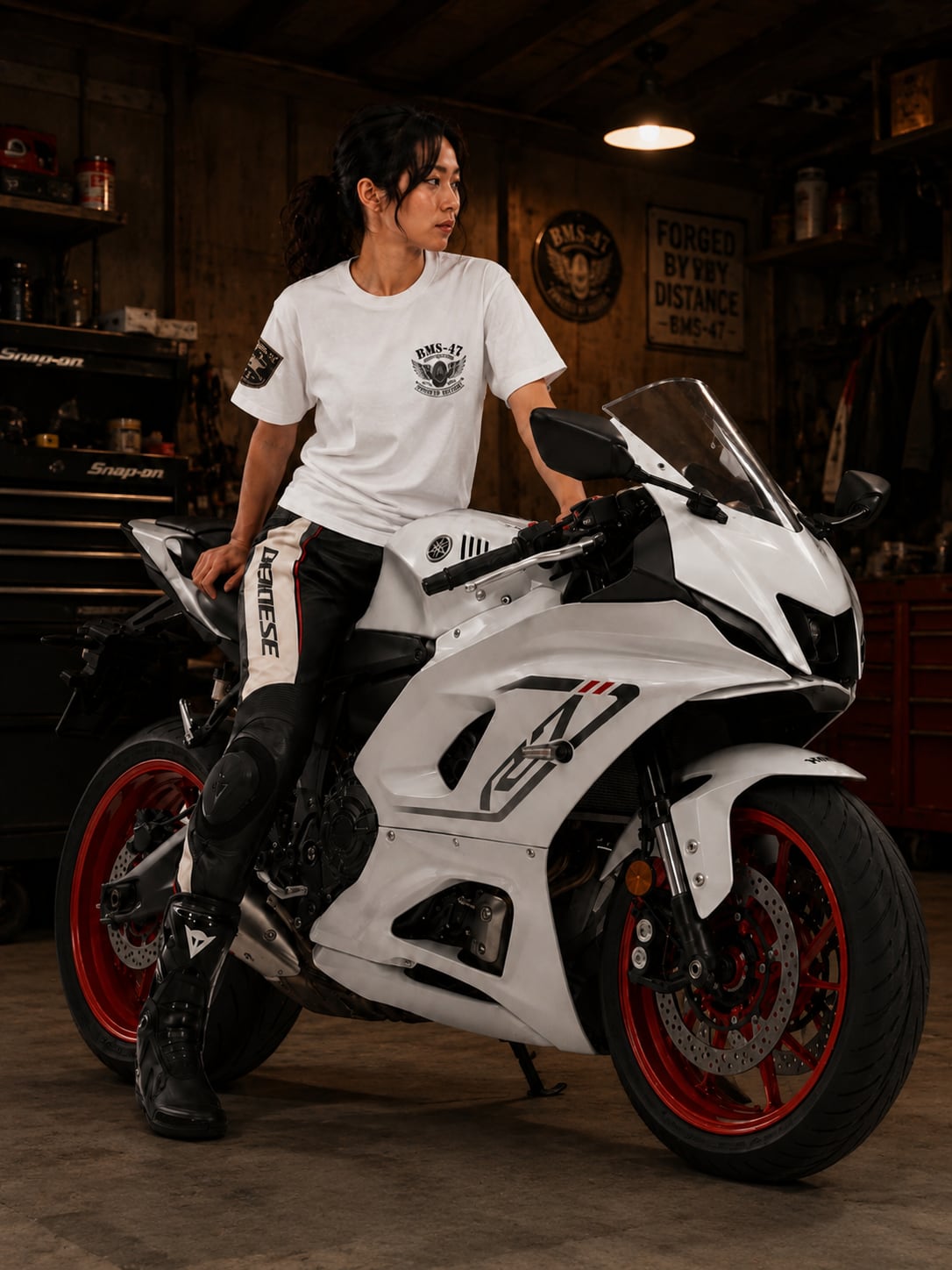 BMS-47 ROAD FORGED TEE /「47」/白