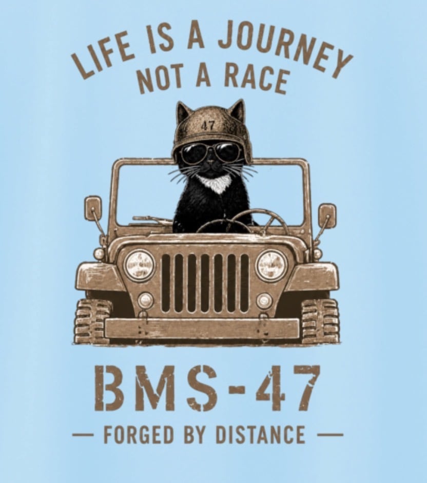 LIFE IS A JOURNEY” CAT DRIVER TEE/水色