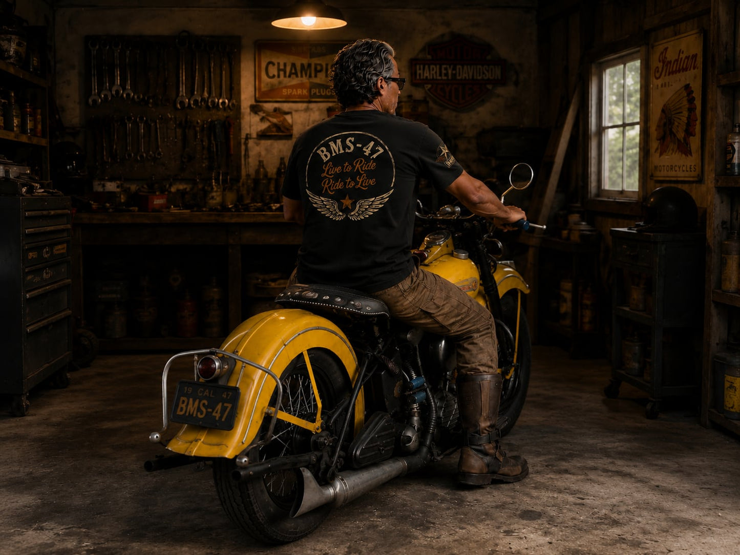 BMS-47 Live to Ride TEE/黒
