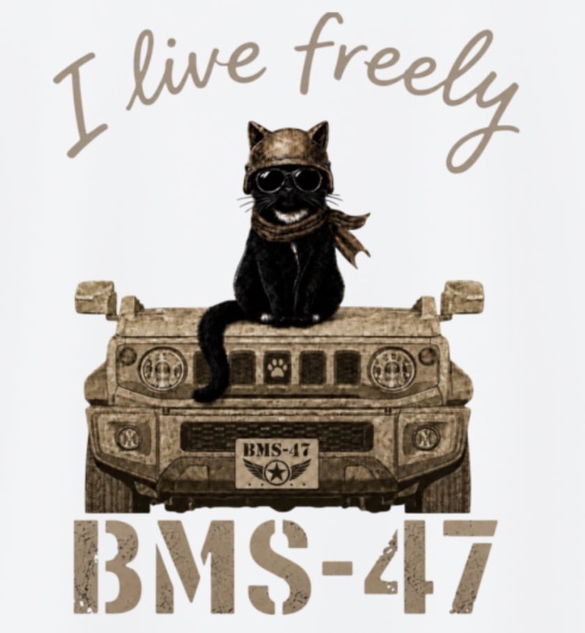 I LIVE FREELY ROUGH ROADS CAT TEE／白