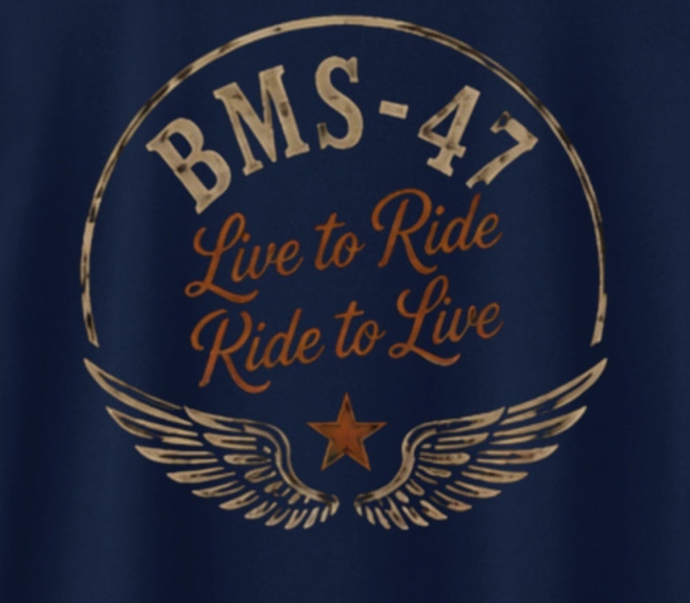 BMS-47 Live to Ride TEE/紺