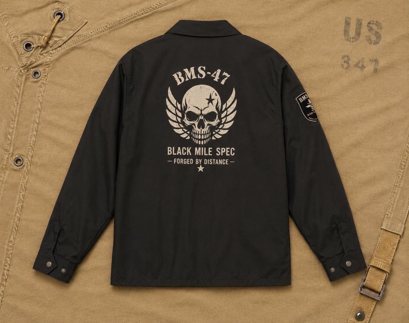 BMS-47 SKULL COACH JACKET/黒
