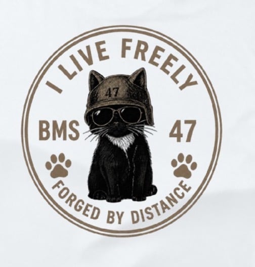 BMS-47 I LIVE FREELY CAT TEE／白