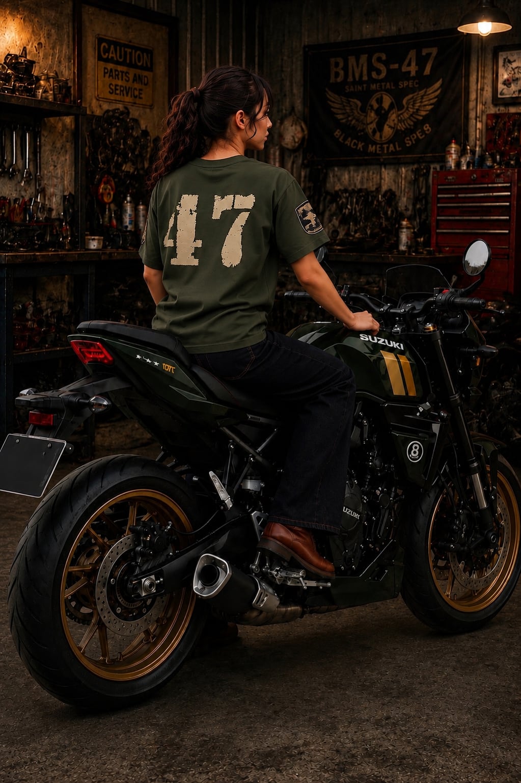 BMS-47 ROAD FORGED TEE /「47」/緑