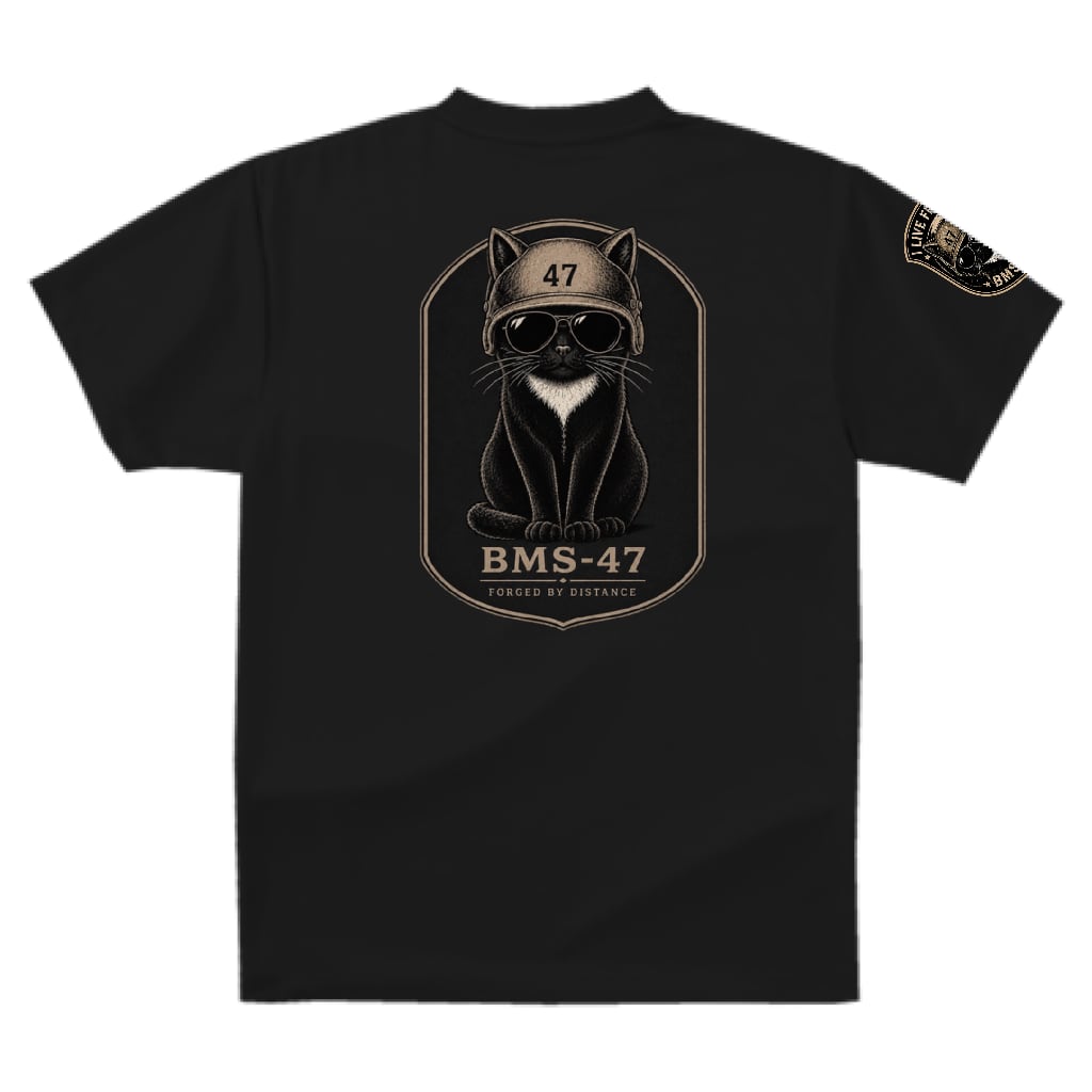 BMS-47 CLASSIC GARAGE CAT TEE/黒