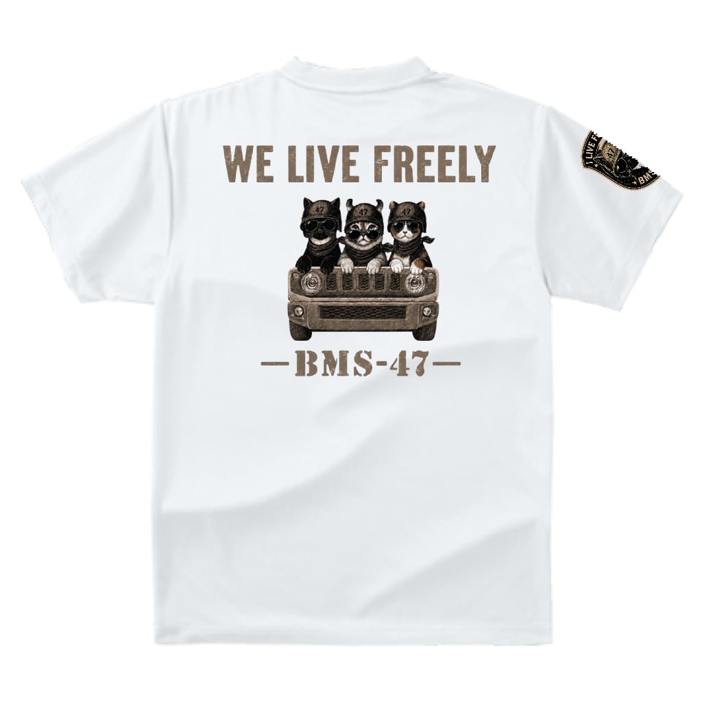 I LIVE FREELY ROUGH ROADS CAT TEE/白