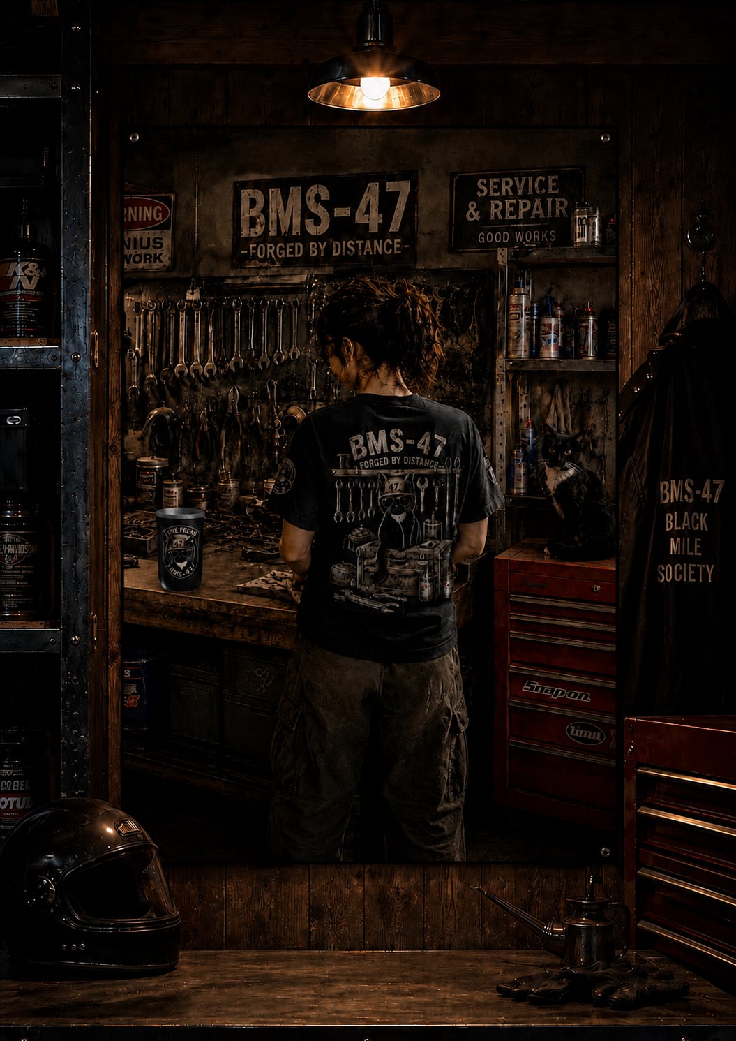 BMS-47 GARAGE CAT WORKSHOP A2 POSTER