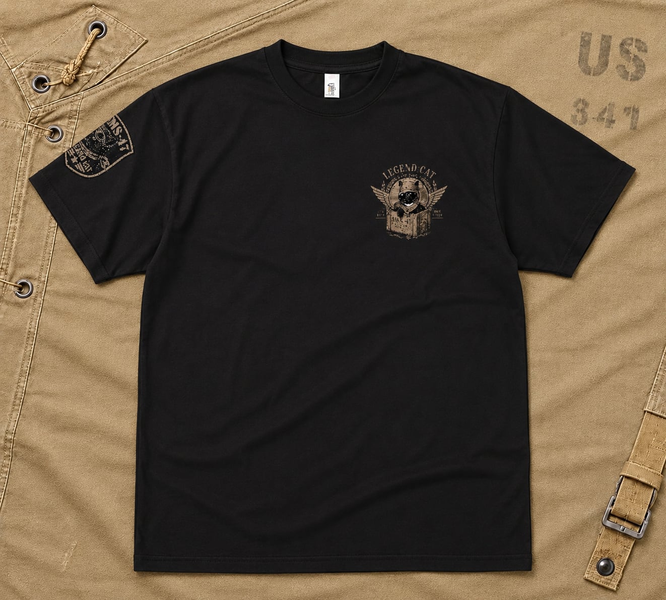 HANGAR LEGEND CAT TEE/ 黒