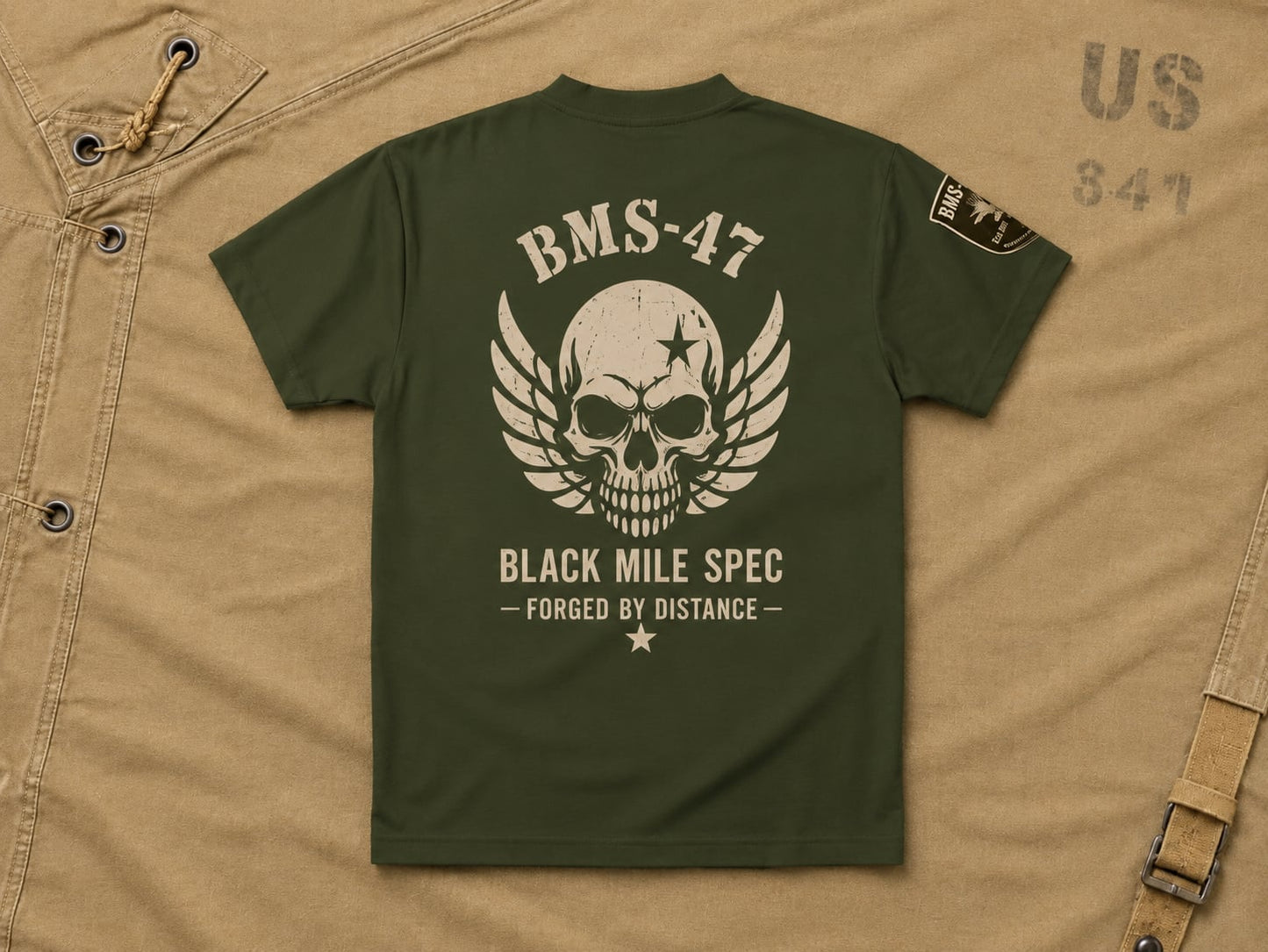 BLACK MILE SKULL TEE/緑