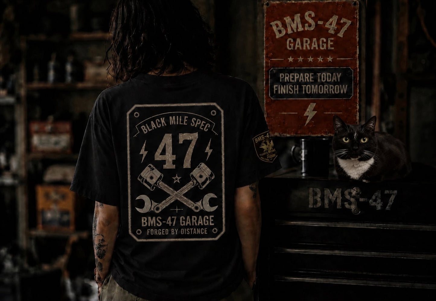 Black Mile Garage TEE / 黒