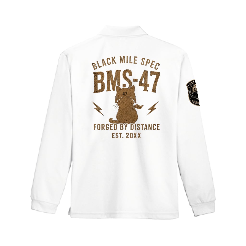 BMS-47 GARAGE CAT ドライロングスリーブポロシャツ