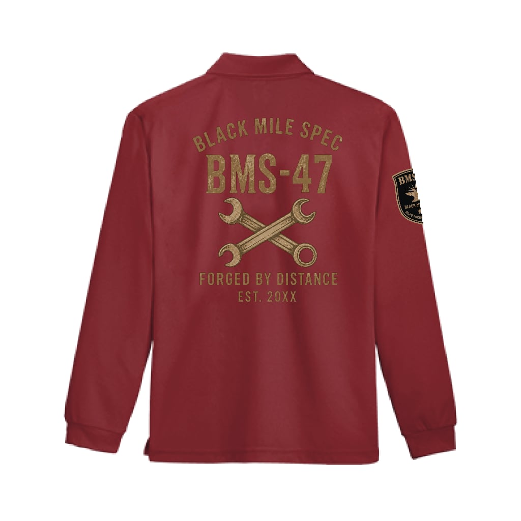 BMS-47 CROSS WRENCH ドライロングスリーブポロシャツ